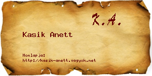 Kasik Anett névjegykártya
